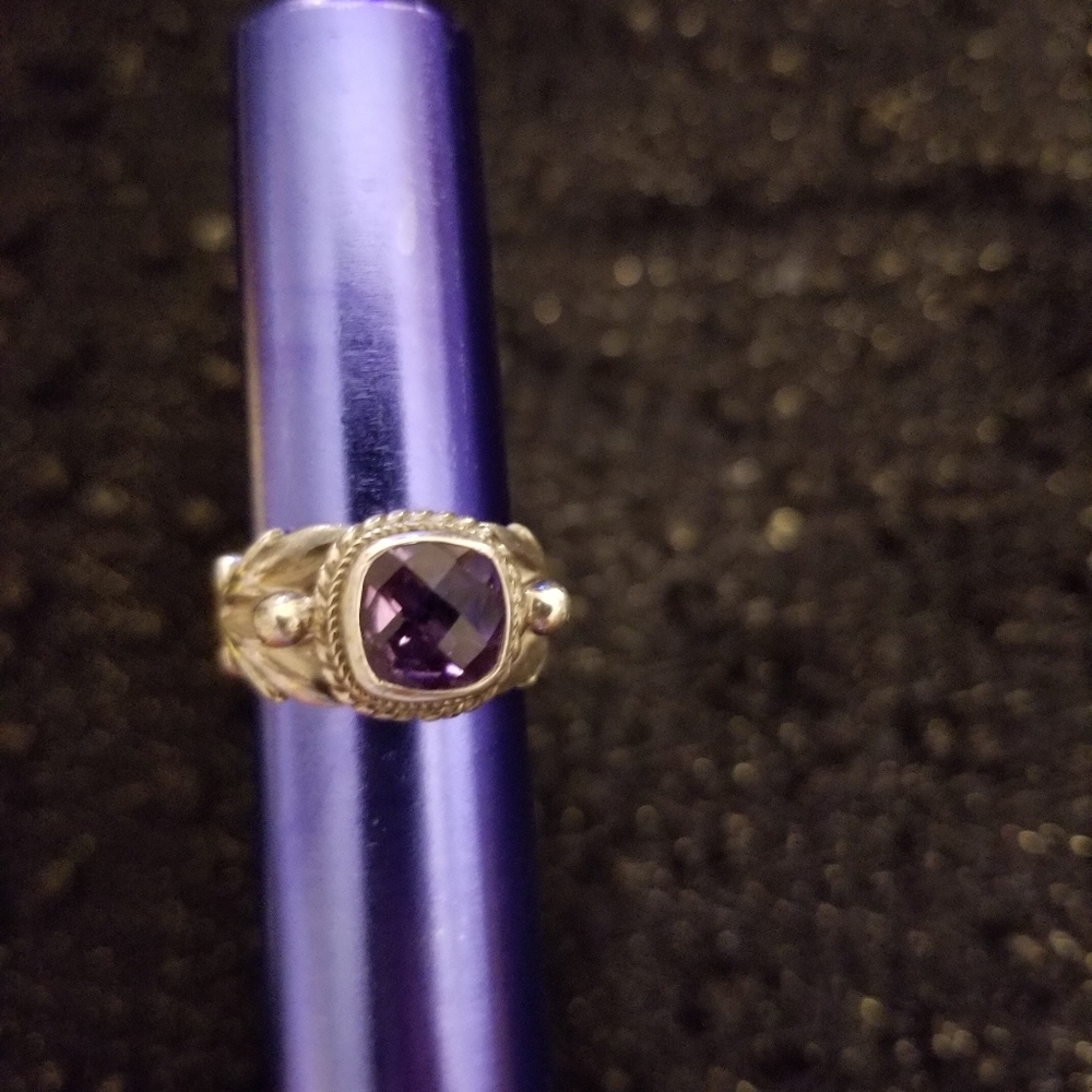 Beautiful Vintage 925 Silver PTI ~ Amethyst Ring